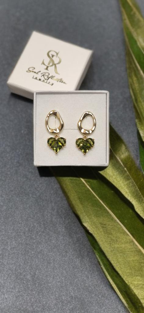 Øredobber - Oliven hjerter