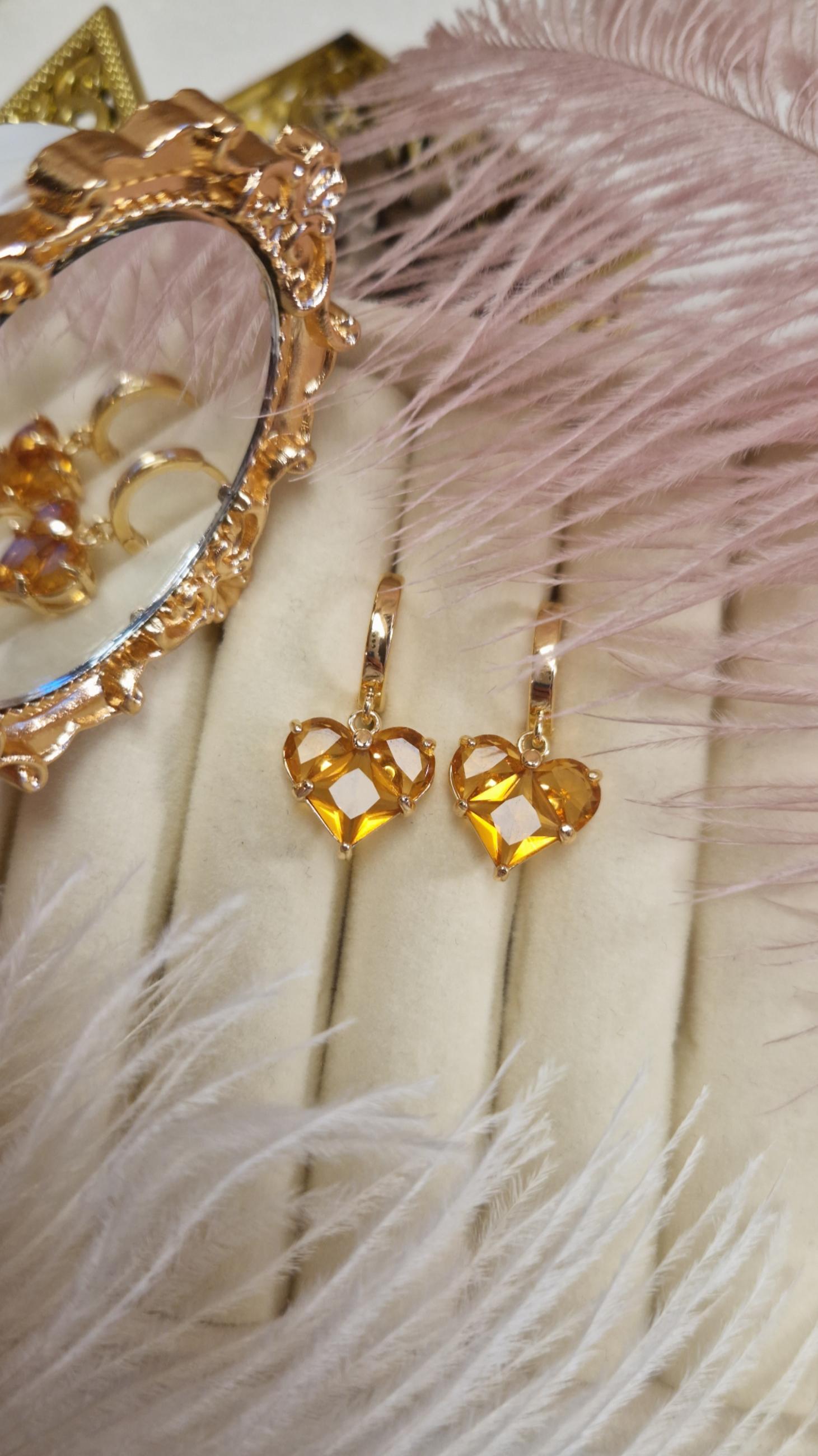 Krystallhjerte/t - gull/gull