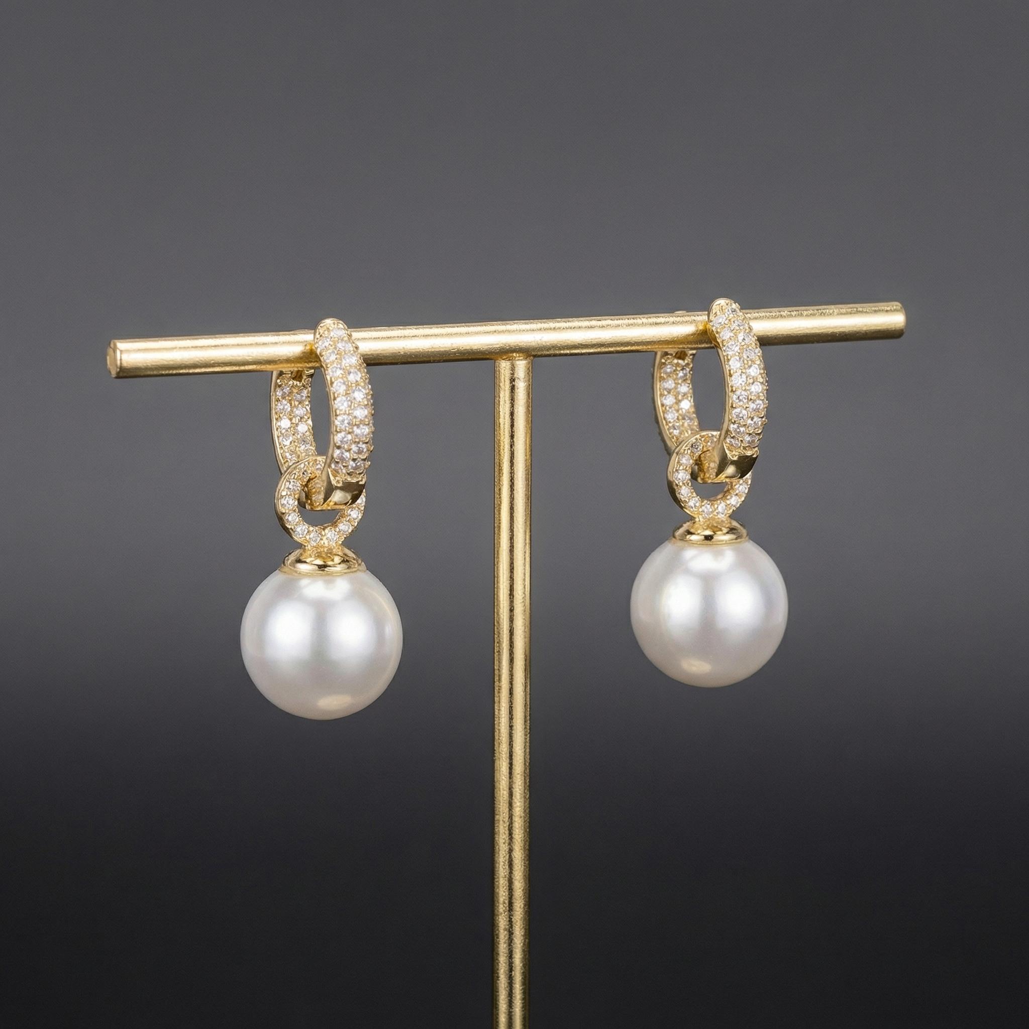 Bøyleøredobber med perler